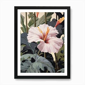 Flower Illustration Hibiscus 2 Art Print