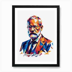 Sigmund Freud 01 Portrait WPAP Pop Art Art Print