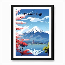 Mount Fuji Japan Adventure Travel Illustration Art Print