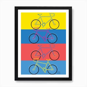 Bikes Line Poster