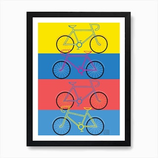 Bikes Line Art Print