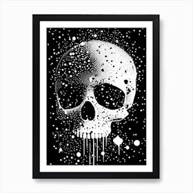 Skull With Splatter Effects Doodle Art Print