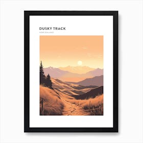 Dusky Track New Zealand 3 Hiking Trail Landscape Poster Art Print