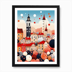 Prague, Illustration In The Style Of Pop Art 3 Art Print