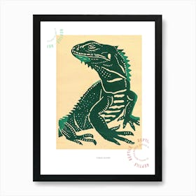 Cuban Iguana Bold Block 1 Poster Art Print