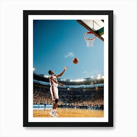 Basketball Player Dunks The Ball 5 Art Print