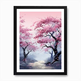 Cherry Blossom Illustration Wall Art 1 Art Print