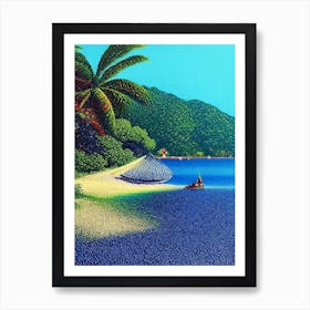 Ilha Grande Brazil Pointillism Style Tropical Destination Art Print