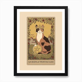 Queen Of Pentacles   Cats Tarot Affiche