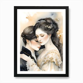 Whispered Vows: Victorian Lesbian Love Art Print