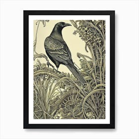 Crow Haeckel Style Vintage Illustration Bird Art Print