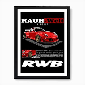 Porsche RWB Red Art Print