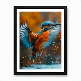 Kingfisher In Flight Art Print