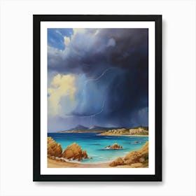 Lightning Over The Beach.10 1 Art Print