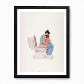 Mother And Child Bathroom Art Print