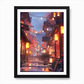 Japanese Rain Art Print