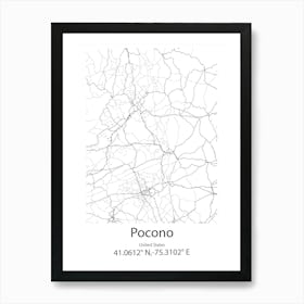 Pocono,United States Minimalist Map Poster