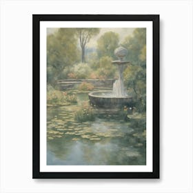 Fountain In The Garden Art Print