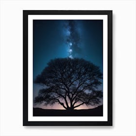 Silhouette Of A Tree Art Print