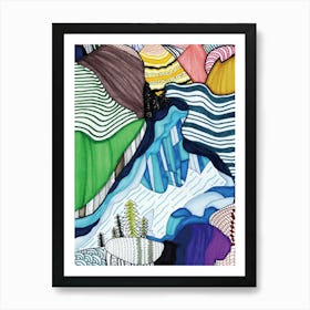 Rocky Mountains drawn by Paoling Rees Art Print