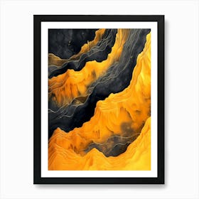 Mountains abstraction painting Art Print