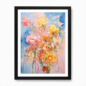 Abstract Flower Painting Rose 4 Art Print
