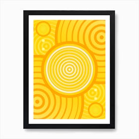 Geometric Abstract Glyph in Happy Yellow and Orange n.0033 Art Print