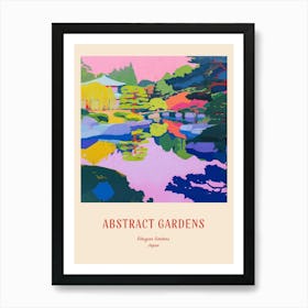 Colourful Gardens Rikugien Gardens Japan 2 Red Poster Art Print