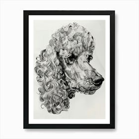 Poodle Dog Wavy Lines 2 Art Print