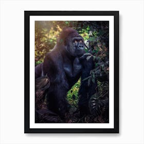 Silverback Gorilla In The Jungle Art Print