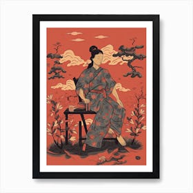 Female Samurai Onna Musha Illustration 23 Poster