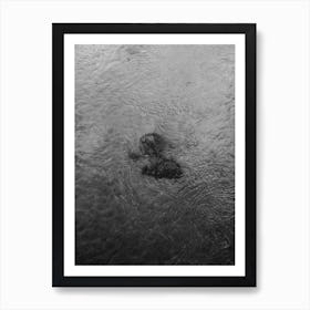 Bike In The Canal, Black And White St Sebastian, Spain Art Print