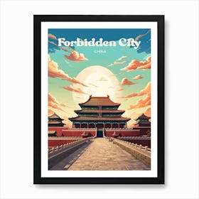 Forbidden City China Gugong Travel Art Illustration Art Print