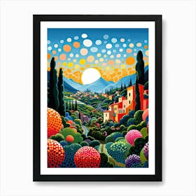 Ravello, Italy, Illustration In The Style Of Pop Art 3 Art Print