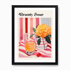 Brandy Sour 2 Retro Cocktail Poster Art Print