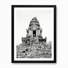 Krong Siem Reap, Cambodia, Black And White Old Photo 4 Art Print