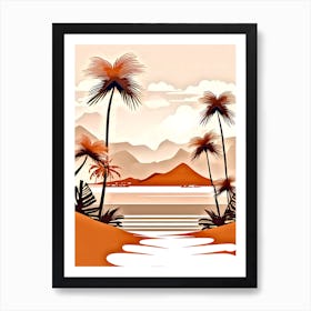 Tropical Landscape With Palm Trees 9 Art Print