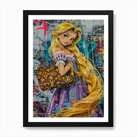 Pop art Rapunzel Princess Fahsion Art Print