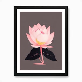 A Pink Lotus In Minimalist Style Vertical Composition 46 Art Print
