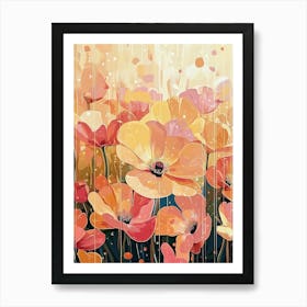 Gustav Klimt Print Klimt Poster Klimt Exhibition Poster Painting Night Poppies Wildflower Garden Pink Full Art Print