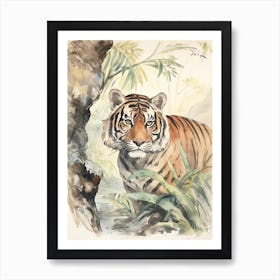 Storybook Animal Watercolour Tiger 1 Art Print