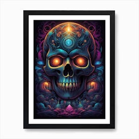 Skull Psychedelic Art Print