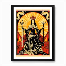 The High Priestess Tarot Card, Vintage 3 Art Print