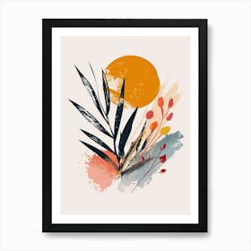 Sunset Melodies In Modernist Shadows Mid Century Style Art Print