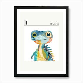 Animals Alphabet Iguana 1 Art Print