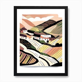 Banaue Rice Terraces Philippines Muted Pastel Tropical Destination Art Print