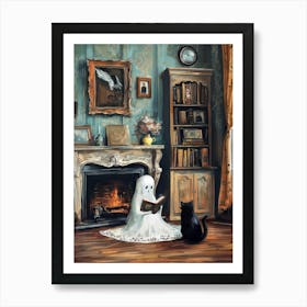 Ghost Reading 3 Art Print