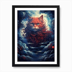 Cat In The Clouds Art Print