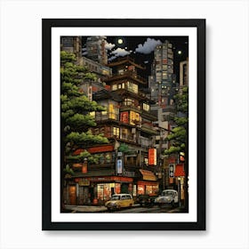 Japanese Cityscape Traditional 3 Art Print