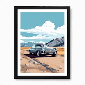 A Aston Martin Db5 In The Andean Crossing Patagonia Illustration 3 Art Print